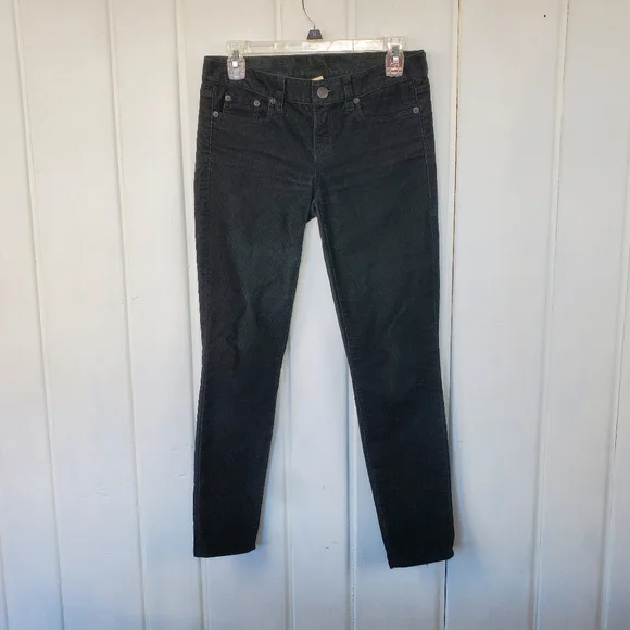 J.Crew Y2K Black Low Rise Toothpick Skinny Corduroy Ankle Womens 25 Style 18266 - Picture 3 of 8